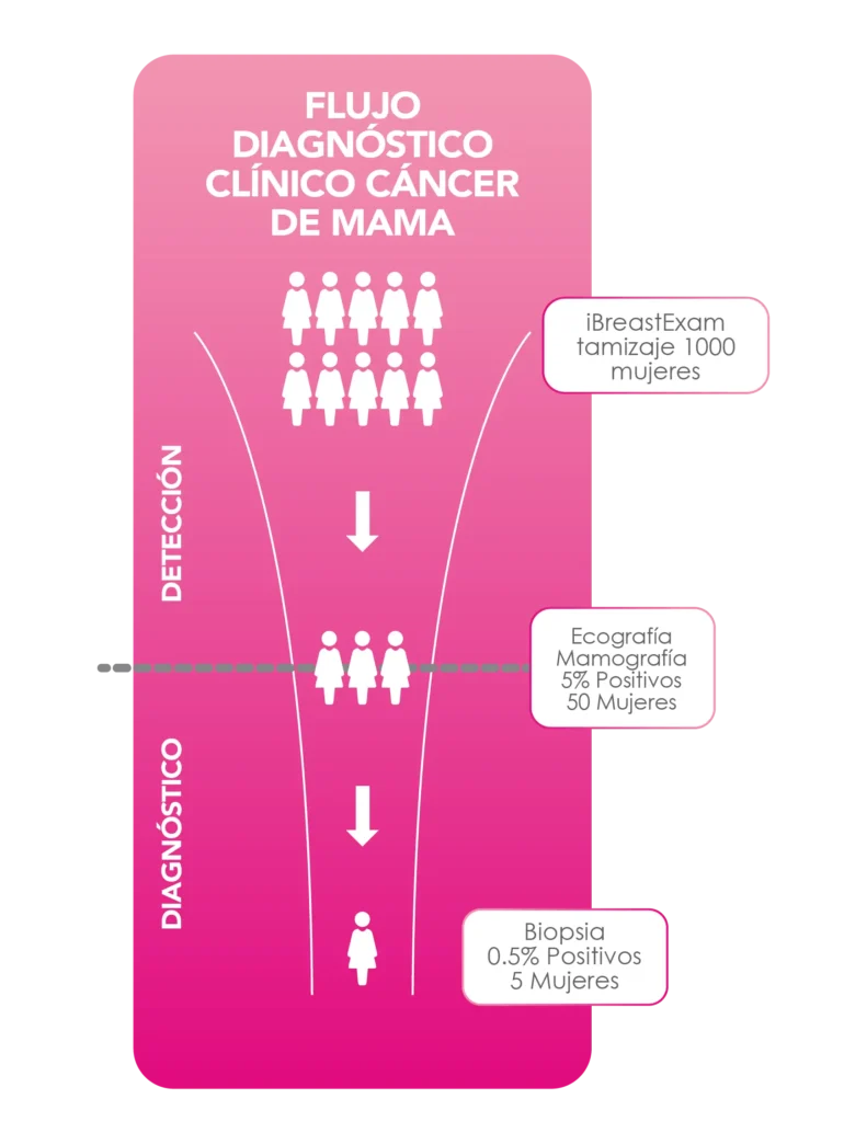 Imagen flujo diagnostico clínico cáncer de mama